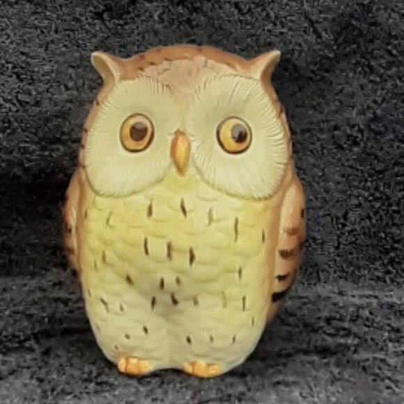 Otagiri Mid Century OMC Japan Owl Bird Piggy Hand Painted 5" Ceramic Coin Bank - Picture 2 of 8
